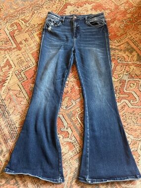 Flying Monkey Women's Dark Wash Flare Jeans